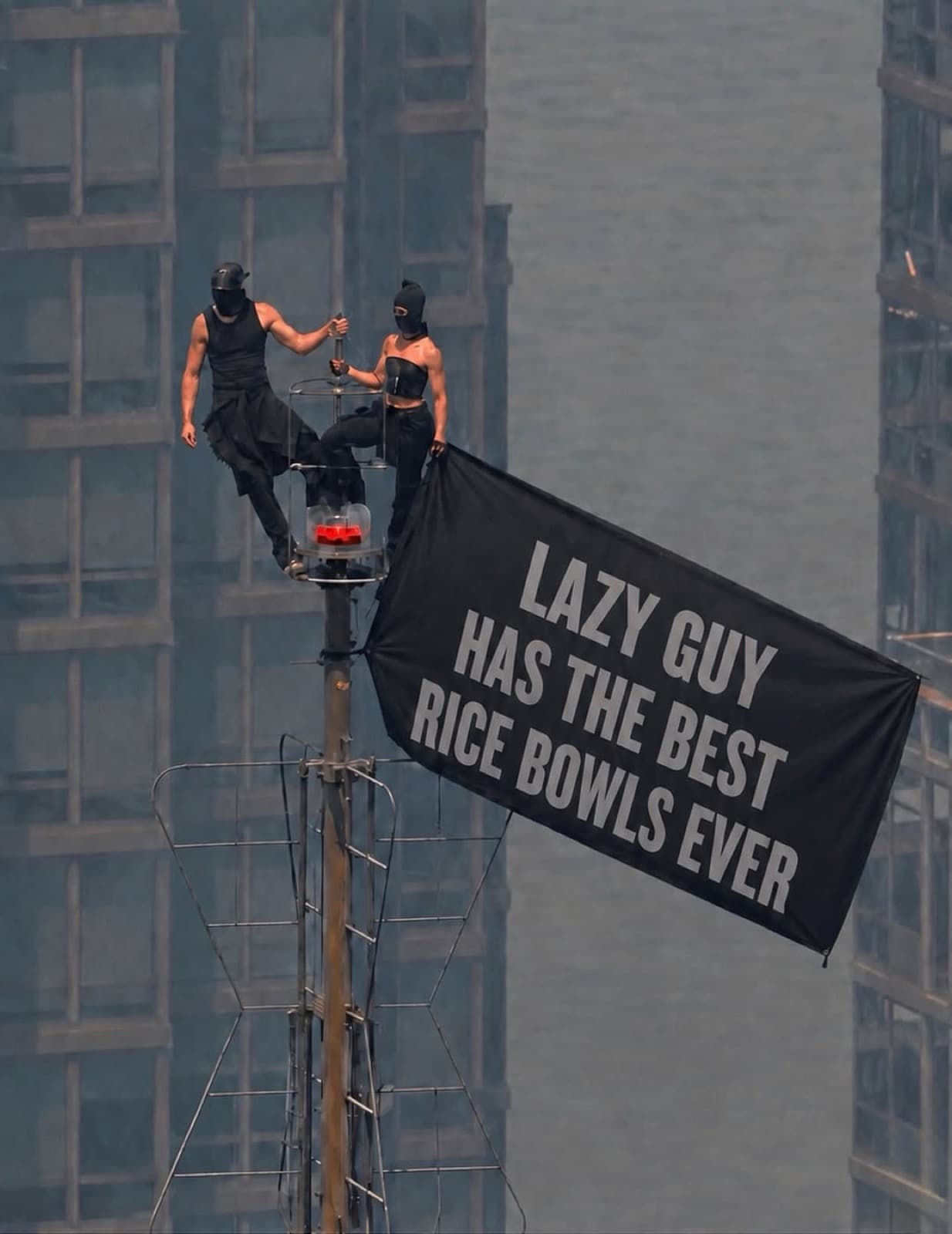 Lazy Guy has the best rice bowls ever — banner over Dubai