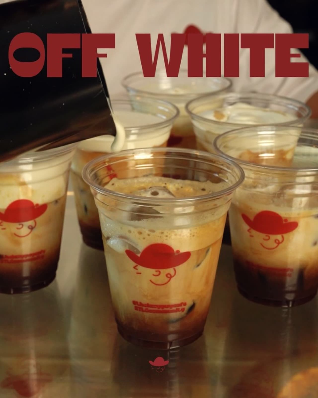 Off White — the signature iced drink, poured